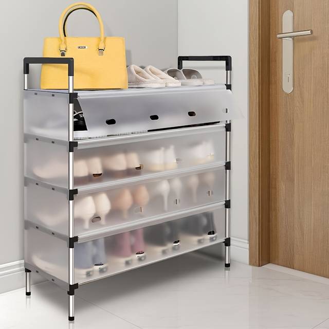 TEMU 5-layer Household Shoe Rack Dustproof Storage Rack Shoe Multifunction Cabinet For Home Living Room, Apartment