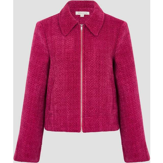 Teagan Tweed Crop Jacket Pink - XXL
