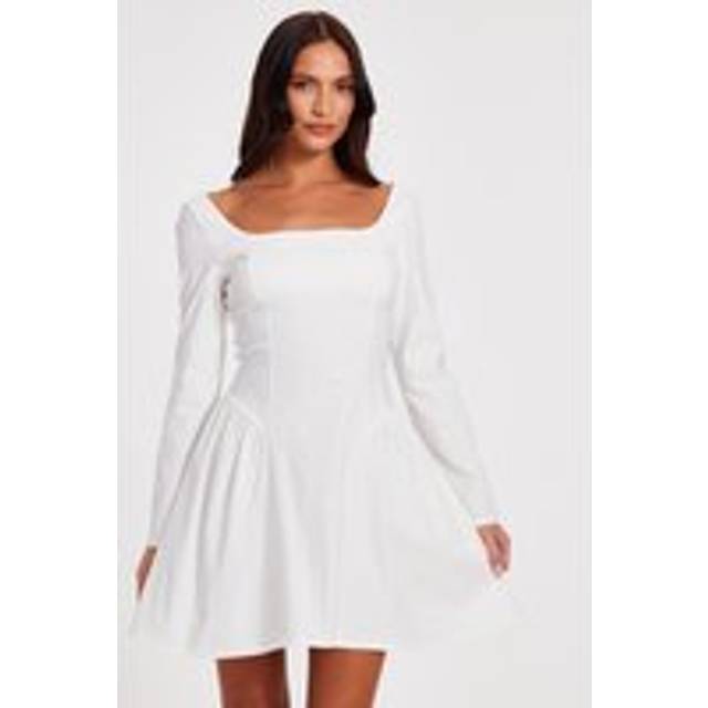 Womens White Bow Back Skater Dress - 8