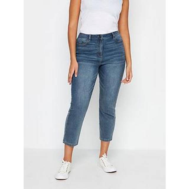 M&Co Womens M&Co Blue Mid Wash Cropped Jeans Size Regular > 28 - Regular 28