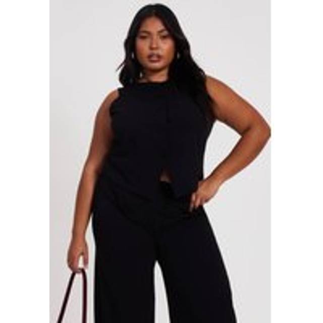 Womens Black Curve Waistcoat - 20