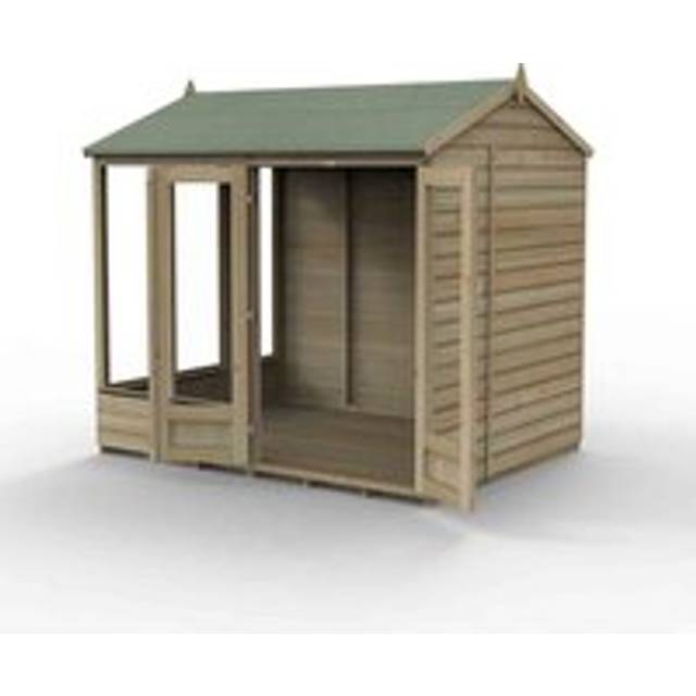 8' x 6' Forest Beckwood 25yr Guarantee Double Door Reverse Apex Summer House (2.42m x 1.99m)