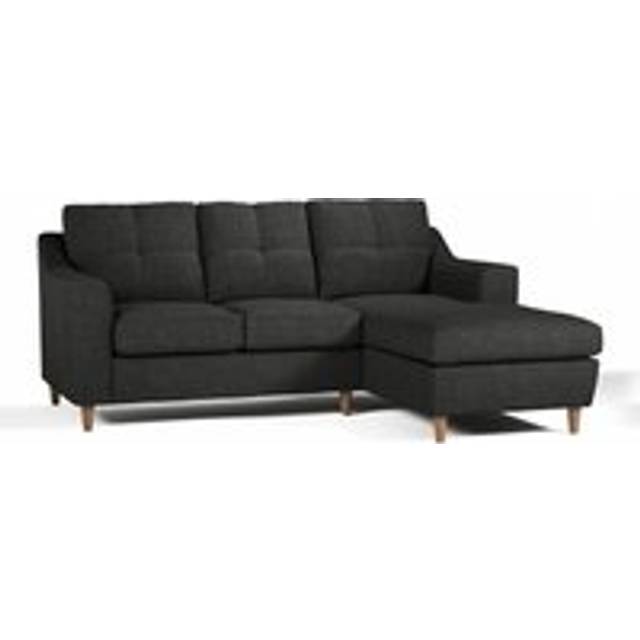 Baxter Fabric L Shaped 3 Seater Corner Sofa With Chaise Right Hand Facing - Charcoal, Silver, Oatmeal or Sage - One Size