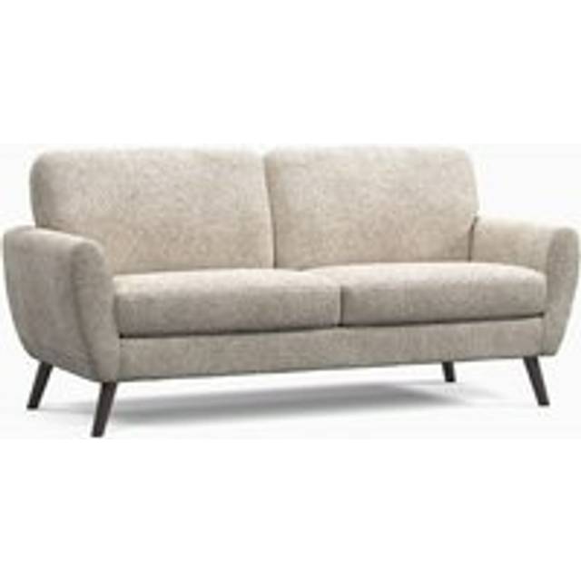 Matlock Boucle Linen Fabric Curved Arm 3 Seater Sofa - Cream - One Size