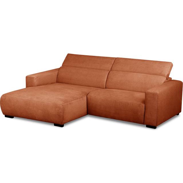 Fairmont Park Almontiser Cozzy Reclining Corner Sofa in Curdouy Velvet Fabric Golden Gate Orange 90cm H X 248cm W X 184cm D
