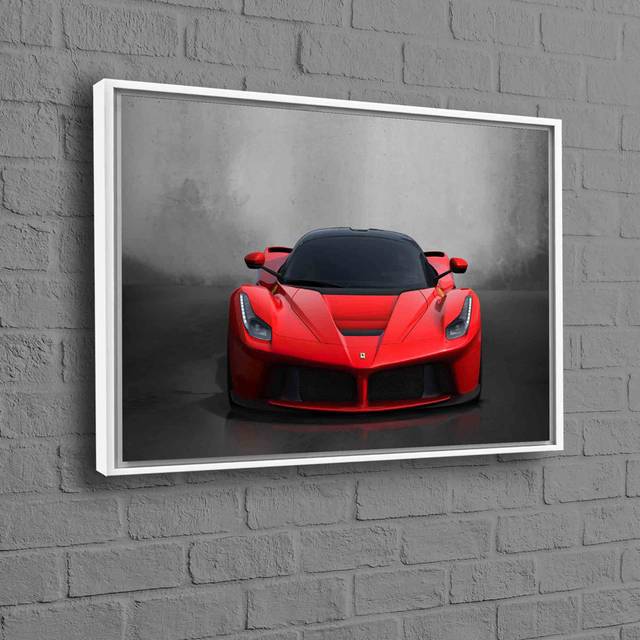 Large Car Artwork on Canvas Perfect for Motivation and Classy Home Decor - Framed Print without Mat (70cm H x 100cm W)