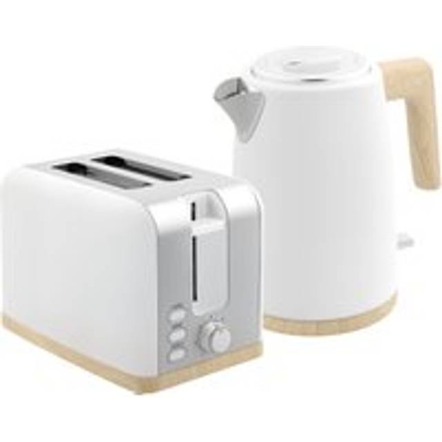 HOMCOM 1.7L Electric Fast Boil Kettle and 2 Slice Toaster Set - Grey | TJ Hughes