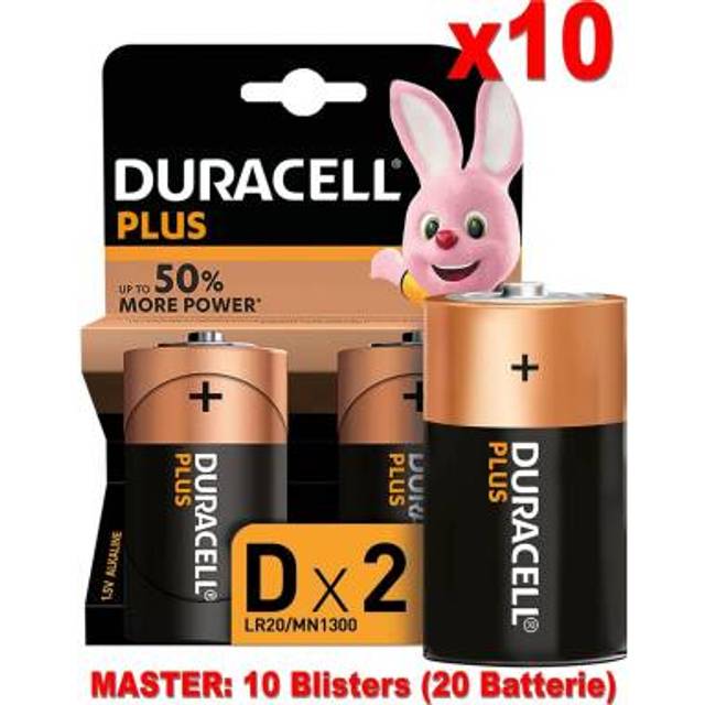 Duracell Plus B2 Battery (R20 - 1300) D 2's x10