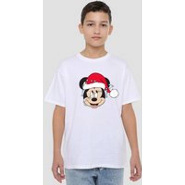 Mickey Mouse Christmas Fairy Lights Wrap Kids T-Shirt White - 7-8 Years