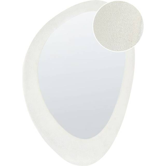 Wall Mirror AUDES 60 cm 90 cm Velvet Off-White