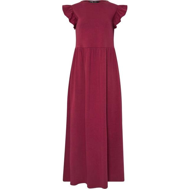 Lts Tall Dark Red Frill Sleeve Maxi Dress 12 Lts | Tall Women's Maxi Dresses