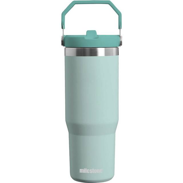 (Green) Milestone Insulated Flip Straw Drinking Bottle
