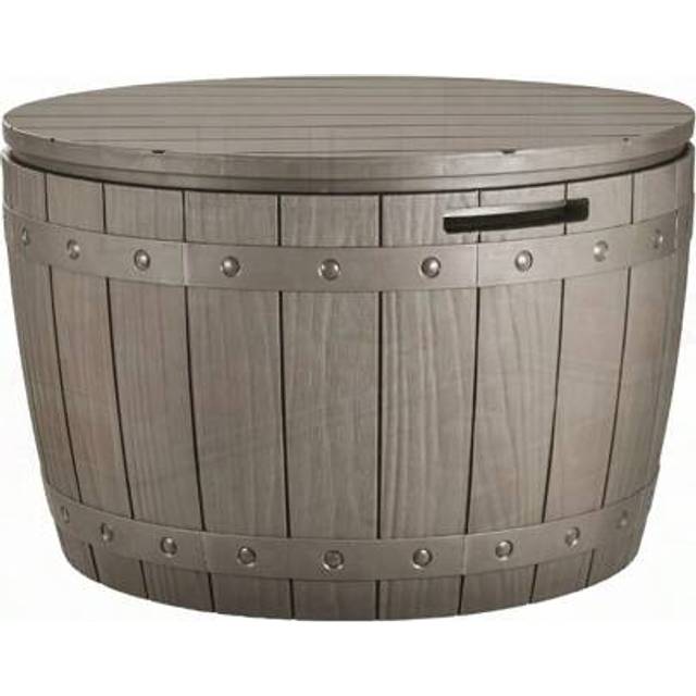 SHEIN YITAHOME 127L Garden Storage Box Waterproof Large Outdoor Storage Box Round Allweather Deck Boxes For Patio Furniture Pool Accories Easy Assembly Ligh