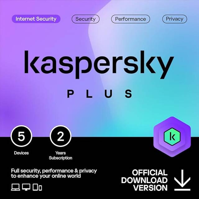 Kaspersky Plus UK Edition. 5-Device 2 year Base Download Pack