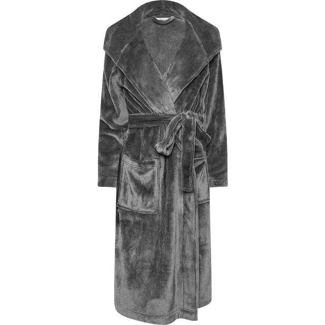 M&Co Dark Grey Soft Touch Hooded Dressing Gown 26-28 M&Co Womens