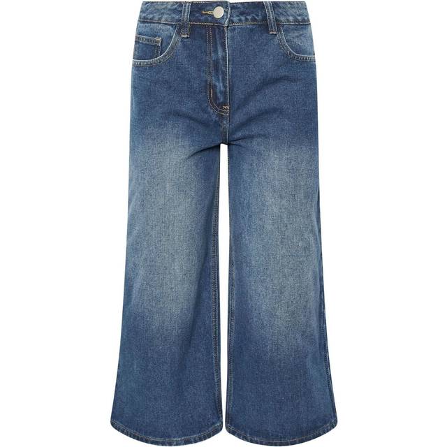 Pixiegirl Mid Blue Washed Cropped Wide Leg Jean 6 Pixiegirl | Petite Women's Wide Leg Jeans