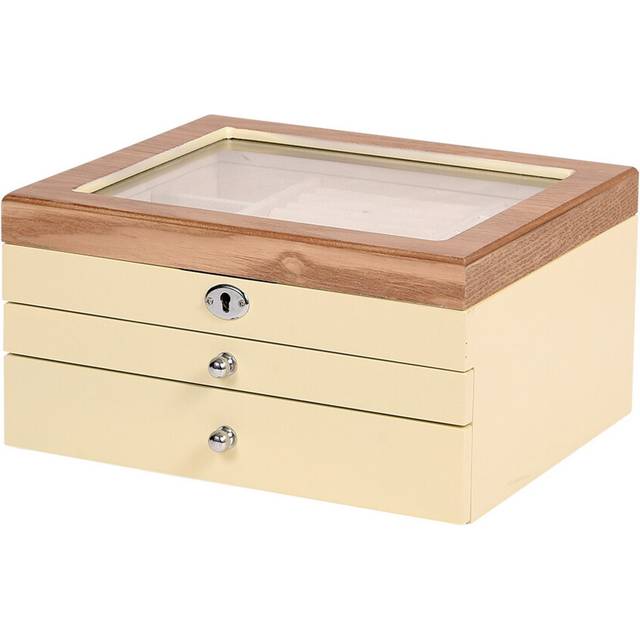 Wood Jewelry Box Large Multilayer Makeup Storage Case Color