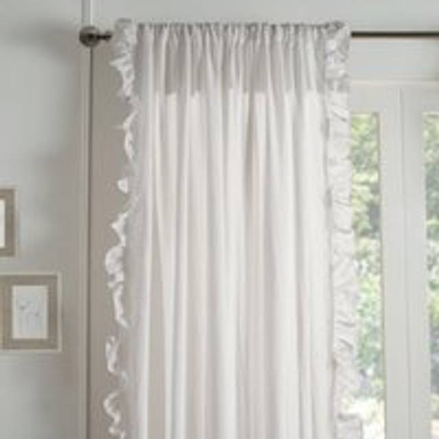 OHS Frill Voile Curtains (Pair) - White