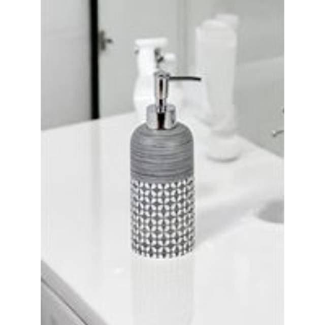 Ravello Geo Floral Grey & White Liquid Soap Dispenser - One Size