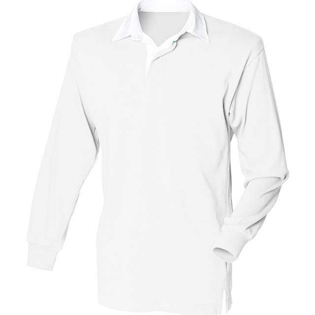 Front Row Long Sleeve Plain Rugby Shirt FR100 White/ White XL Colour: