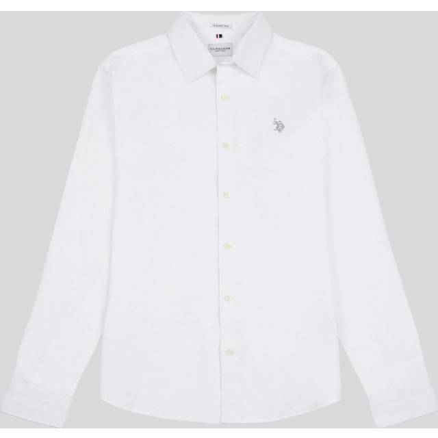 White Linen Blend Shirt (M)