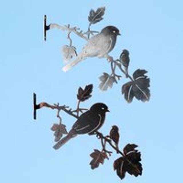 Iron Bird Silhouette Garden Art - Silver - One Size
