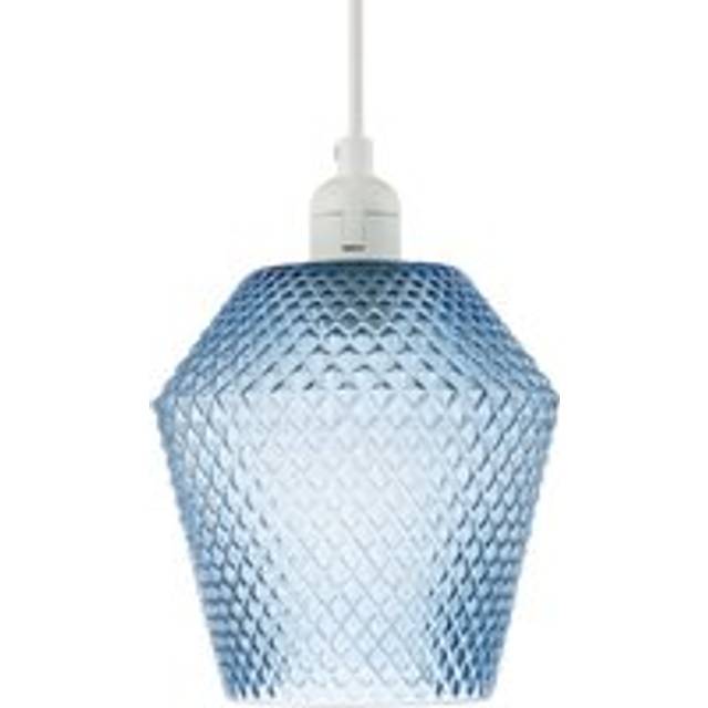 Modern and Compact Diamond Design Glass Pendant Light Shade - Midnight - One Size