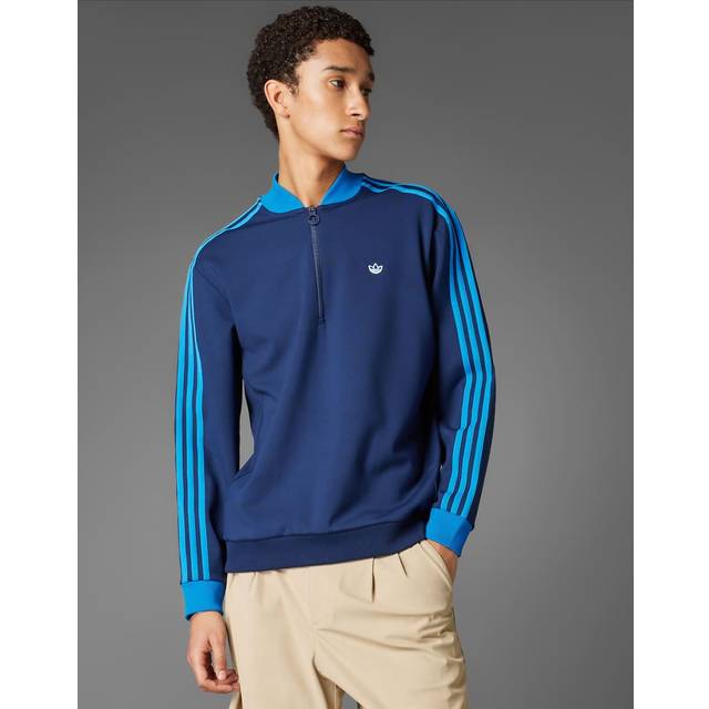 adidas Golf Originals 3 Stripe 1/4 Zip Golf Sweater Night Indigo JP0938 - Large