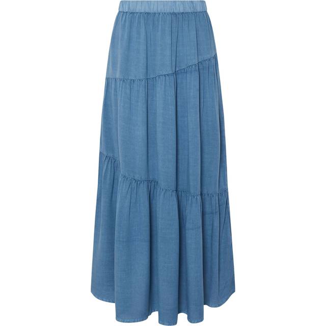 Pixiegirl Blue Asymmetric Tiered Maxi Skirt 10 Pixiegirl | Petite Women's Midaxi Skirts