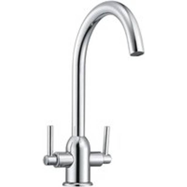 Kallion Twin Lever Chrome Swivel Kitchen Sink Mono Mixer Tap
