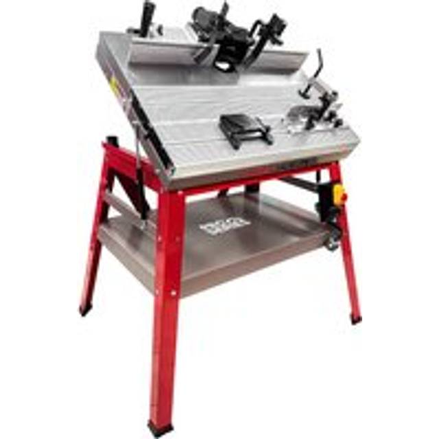 Router Table with Heavy-Duty Cast Iron Workbench with Sliding & Tilting Table - Red - 1000mm x 400mm