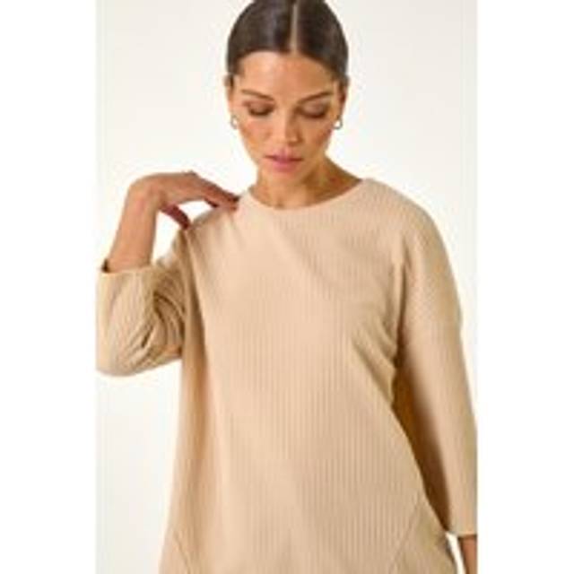 Textured Jersey Slouch Jumper - Cream - 12