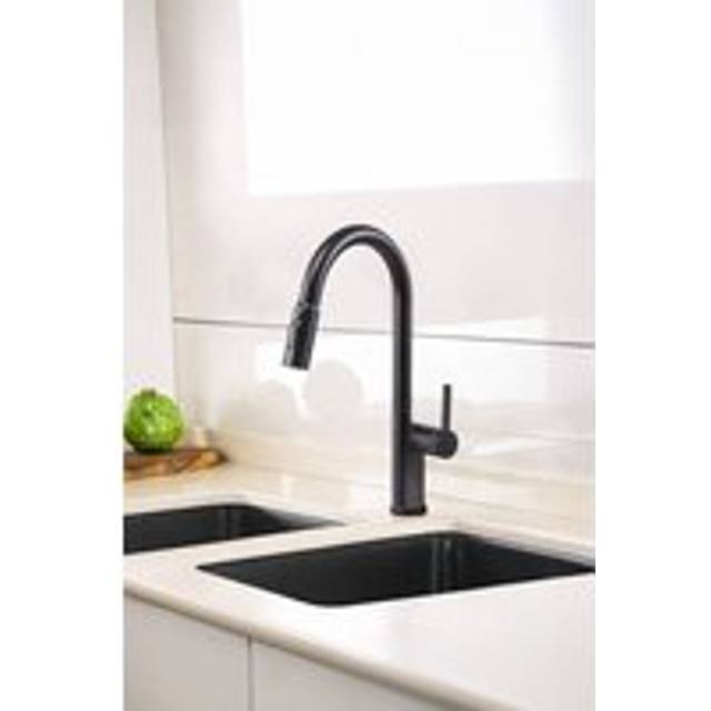 Pull-out Sprayer Retractable Kitchen Faucet with 3 Modes - Black - One Size