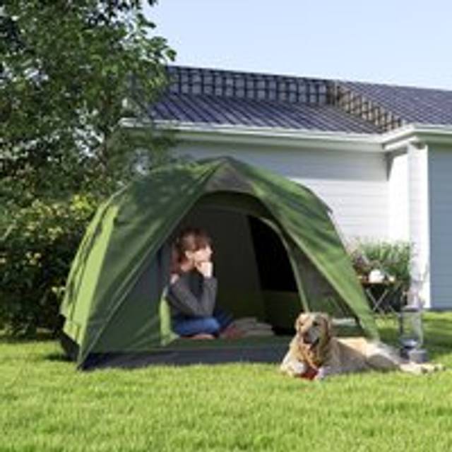 Mens Green Outsunny 3-4 Person Camping Tent, Waterproof Tent, Green - One Size