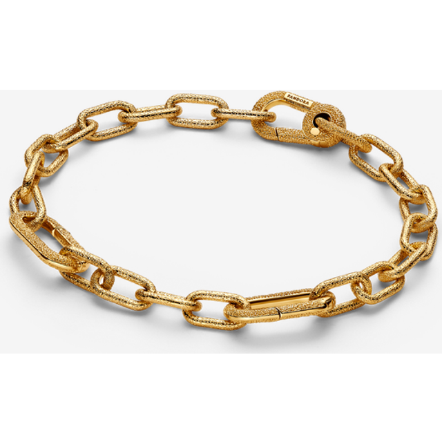 Pandora Small-Link Chain Bracelet - 14k gold plating - Sz. 17,50 cm - No color