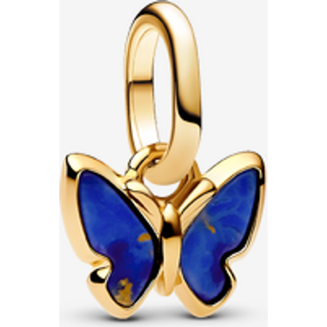 Pandora Gold Blue Butterfly Mini Dangle Charm