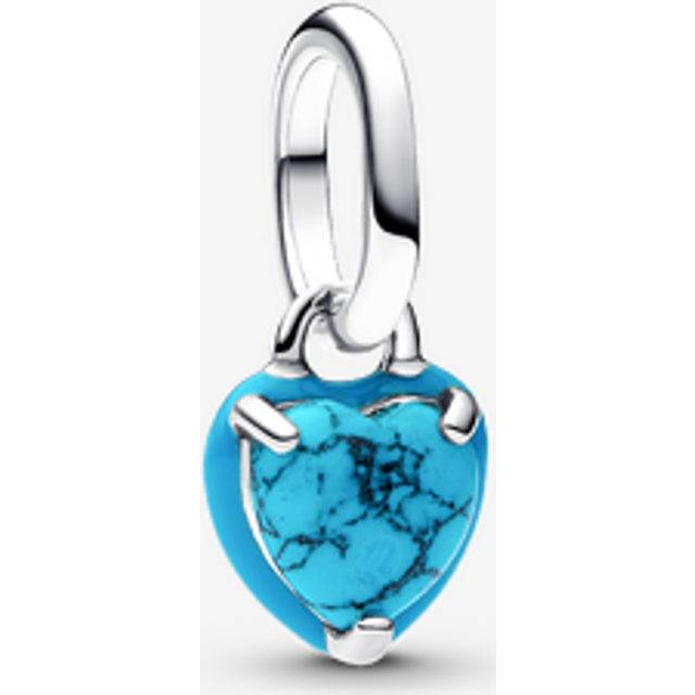 Pandora Silver Turquoise Heart Mini Dangle Charm