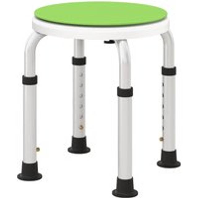HOMCOM 360 Degree Swivel Shower Stool w/ Non-Slip Feet for Disabled Green | TJ Hughes