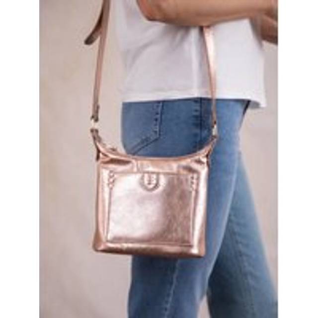 'Tarnly' Leather Pocket Cross Body Bag - Rose Gold - One Size