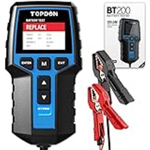 Car Battery Tester TOPDON BT200 12V24V battery tester Battery Health Check Cranking Charging Test 24in Color LCD Display for1002000CCA Batteries