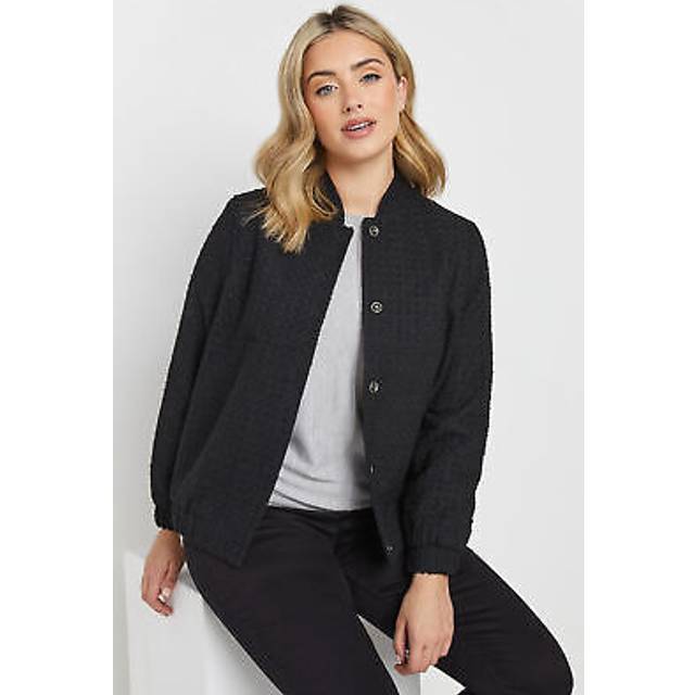 M&Co Black Boucle Bomber Jacket 12 M&Co Womens