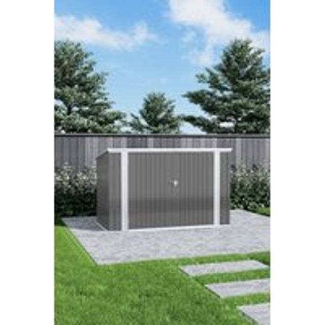 Heavy Duty Storage Shed Outdoor Steel Bicycle Shed - Grey - One Size