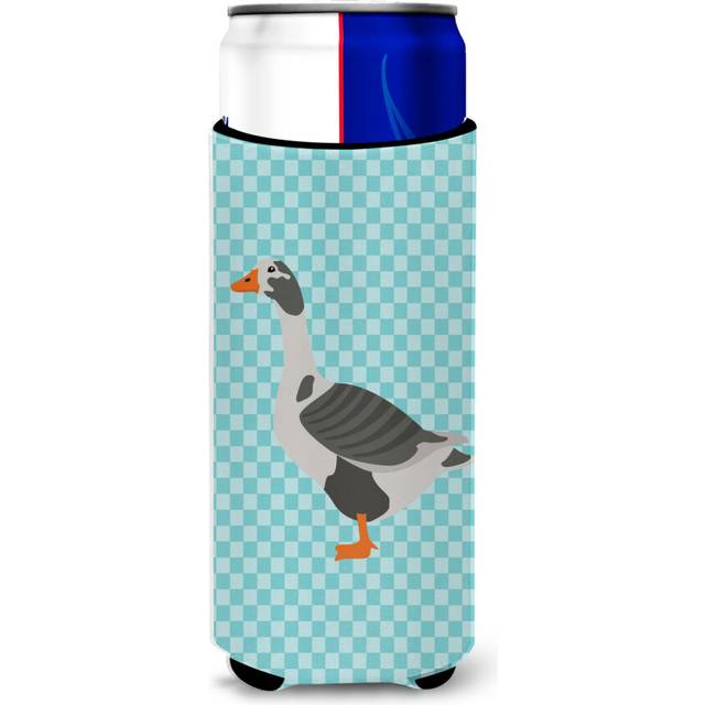 Caroline's Treasures West of England Goose Blue Check Decorative Can Hugger  Slim  Multicolor