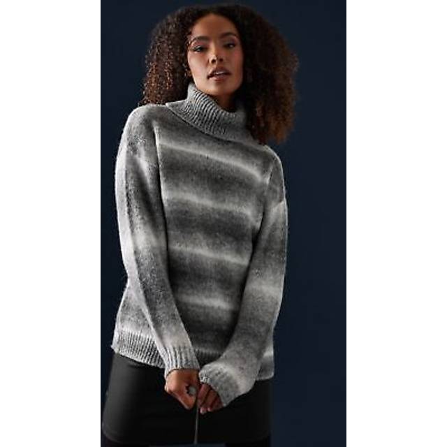M&Co Grey Ombre Striped Knitted Jumper 10-12 M&Co Womens