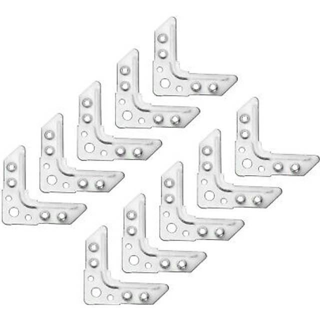 4.02 X 4.02 L Shape Corner Bracket, 10 Pcs Corner Brace, Silver Tone