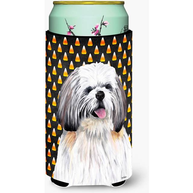 Shih Tzu Candy Corn Halloween Portrait  Tall Boy Beverage Insulator Beverage Insulator Hugger
