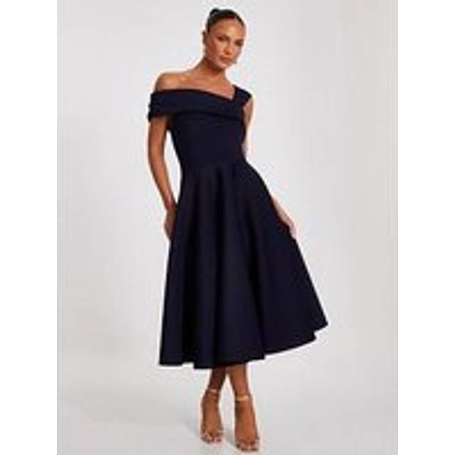 Navy Asymmetric Skater Dress - 18