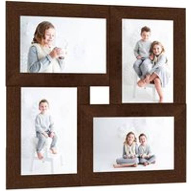 Collage Photo Frame for 4x(13x18 cm) Picture Dark Brown MDF - One Size