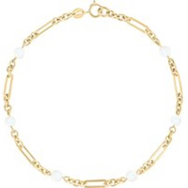 9ct Yellow Gold Freshwater Cultured Pearl Bracelet - Gold/Yellow Gold/Whi