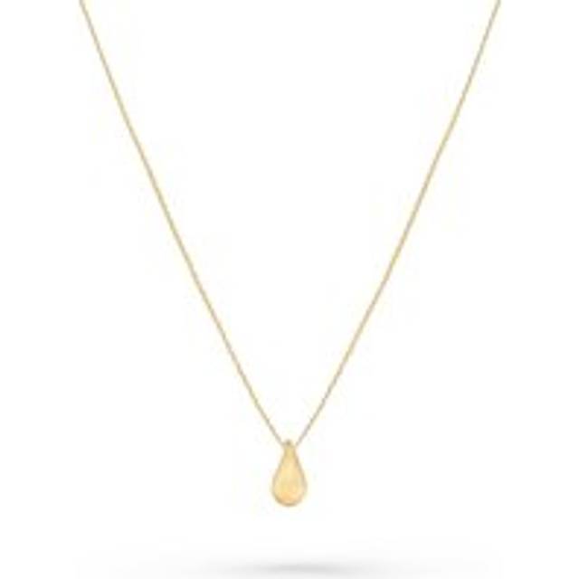 9ct Yellow Gold Etched Teardrop Necklace